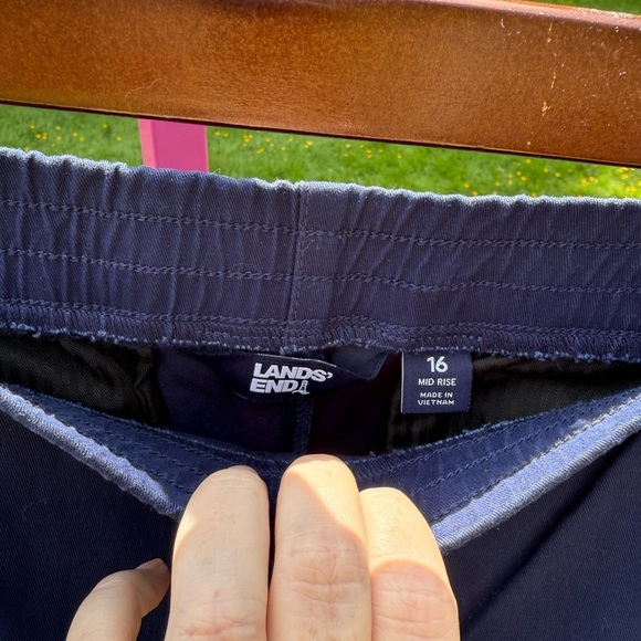 Lands' End Blue Flat Front Shorts - Picture 2 of 4